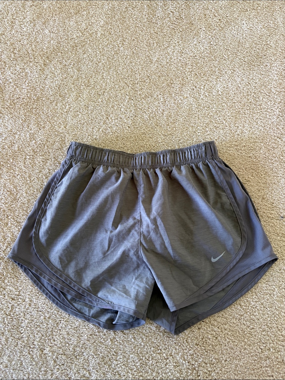 Nike Women’s Gray Mesh-Trim Athletic Shorts